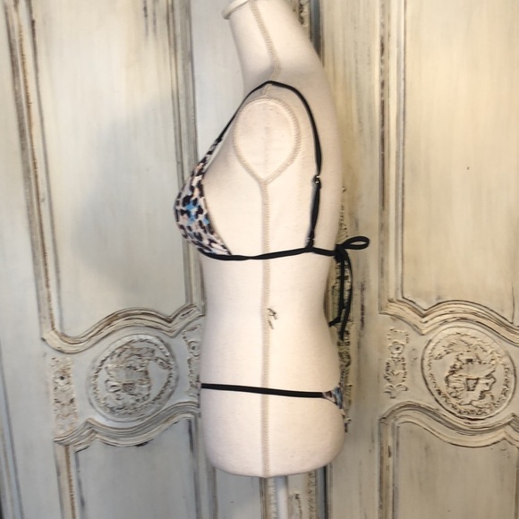 ZAFUL NWOT Animal Print String Bikini in Blues, Pinks, and Black Size 4 - Picture 4 of 8